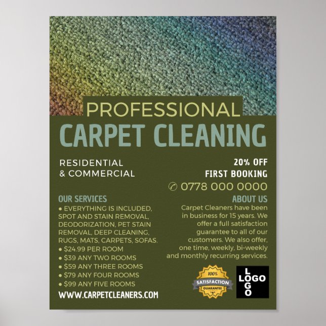 Coloured Carpet, Carpet Cleaner, Cleaning Service Poster (Front)