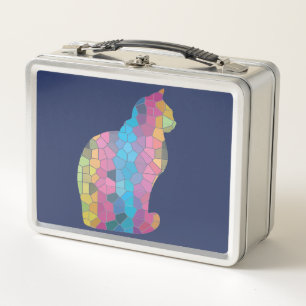 Coloured Cat Metal Lunch Box