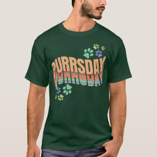 Coloured Cat Paws On Purrsday T-Shirt