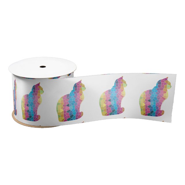 Coloured Cat Satin Ribbon (Spool)