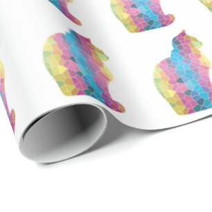 Coloured Cat Wrapping Paper