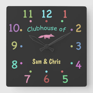 Coloured Chalk Custom Clubhouse Clock