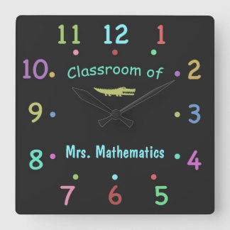 Coloured Chalk Custom Teacher Clock
