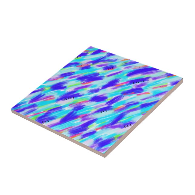 Coloured Chaos Ceramic Tile (Side)
