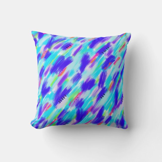 Coloured Chaos Throw Pillow (Front)