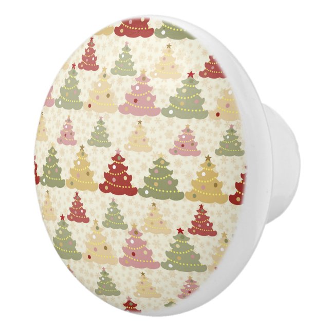 Coloured Christmas tree Ceramic Knob (Right)