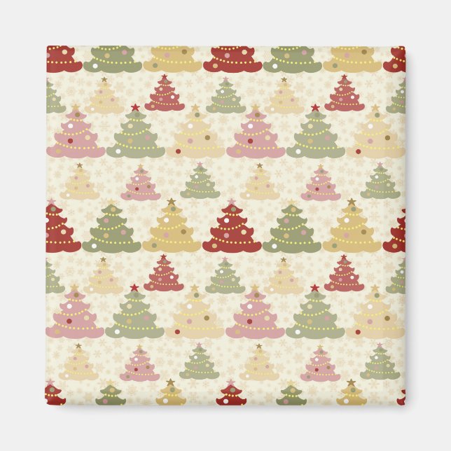 Coloured Christmas tree Magnet (Front)