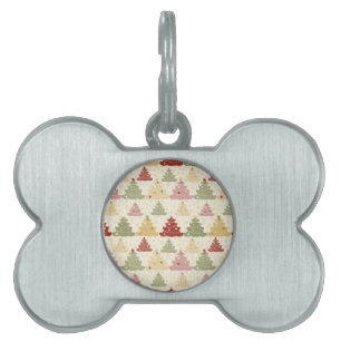 Coloured Christmas tree Pet ID Tag