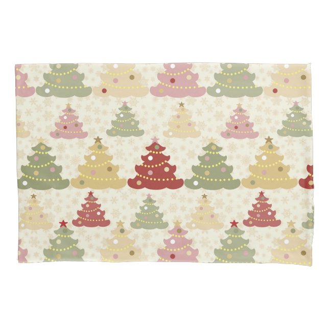 Coloured Christmas tree Pillowcase (Front)