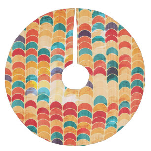 Coloured Circle: Grunge Seamless Pattern. Brushed Polyester Tree Skirt