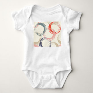 Coloured Circles Brush Texture Pattern Baby Bodysuit