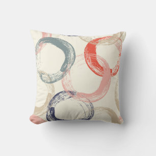 Coloured Circles Brush Texture Pattern Cushion