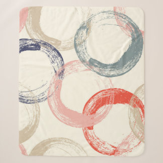 Coloured Circles Brush Texture Pattern Sherpa Blanket