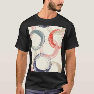 Coloured Circles Brush Texture Pattern T-Shirt