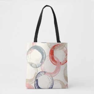 Coloured Circles Brush Texture Pattern Tote Bag