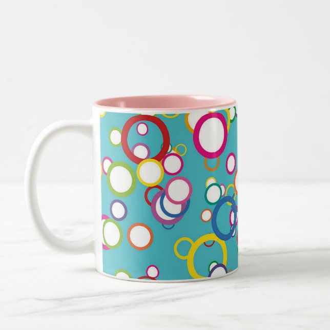 Coloured Circles Ceramic Mug (Left)
