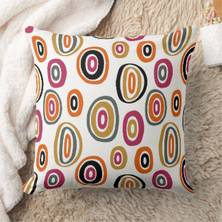 coloured circles, geometric abstract art cushion