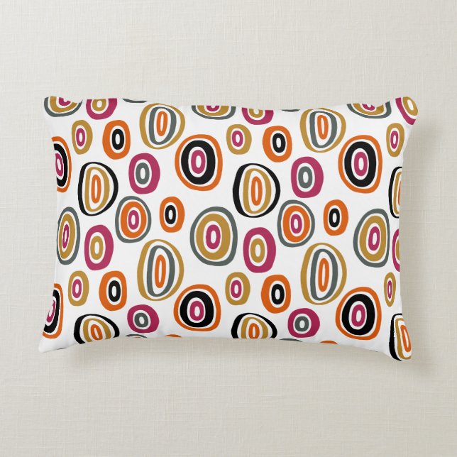  coloured circles, geometric abstract art  decorative cushion (Back)