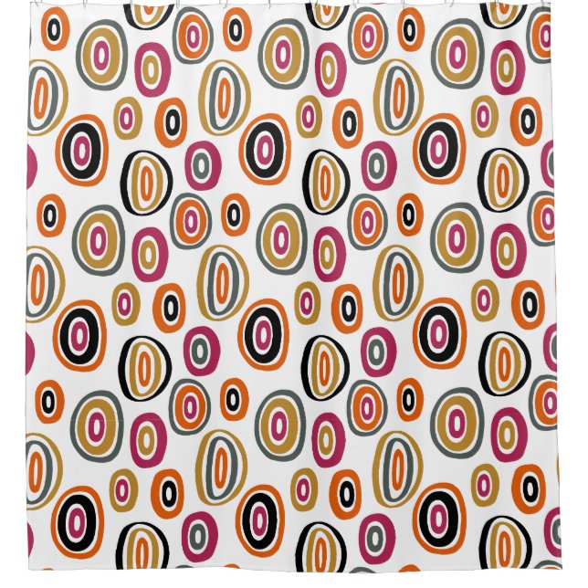  coloured circles, geometric abstract art  shower curtain (Front)