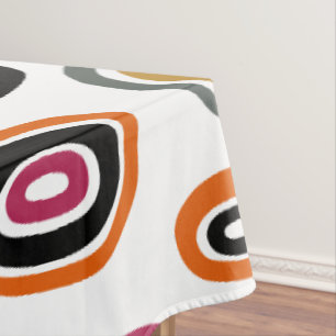 coloured circles, geometric abstract art tablecloth
