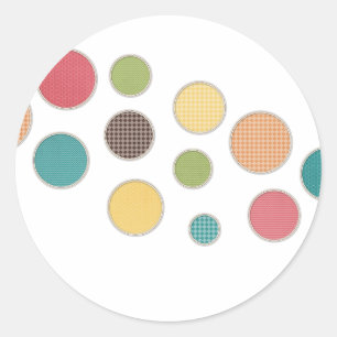 coloured circles in silver frames classic round sticker