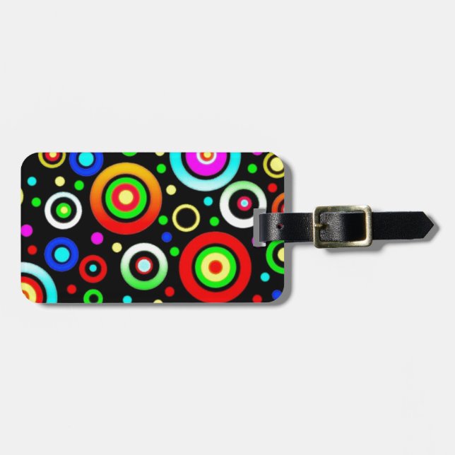 Coloured Circles Luggage Tag (Front Horizontal)