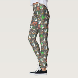 Coloured circles of dark texture leggings