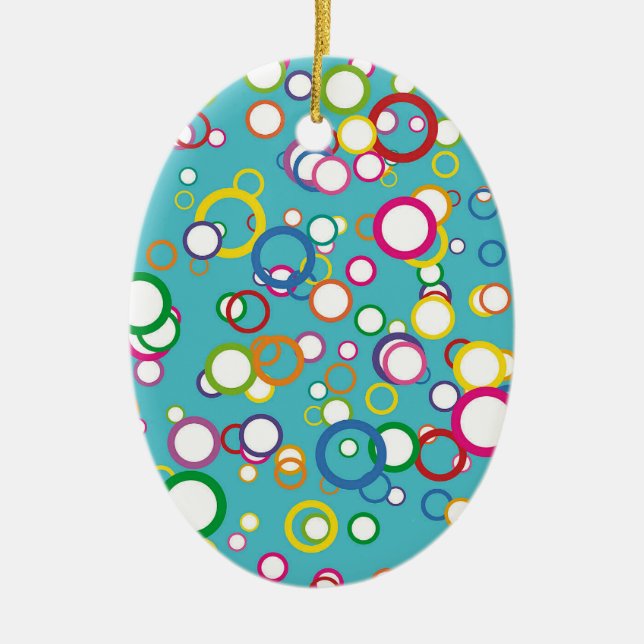 Coloured Circles Rainbow Ornament (Front)