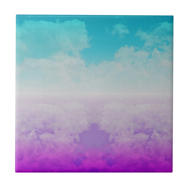 Coloured Clouds Ceramic Tile (Front)