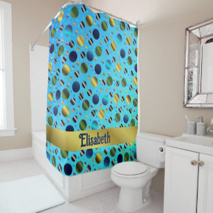 coloured colourful little dots digitally superimpo shower curtain