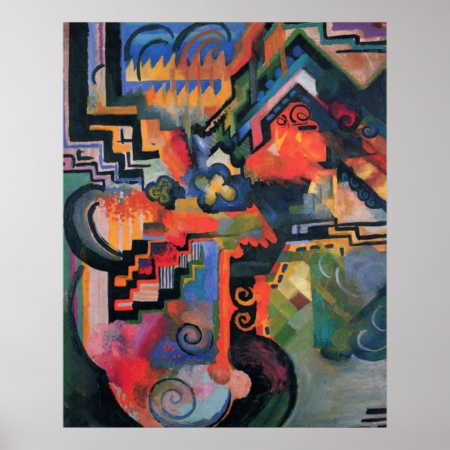 “Coloured Composition” by Macke, Art poster (Front)