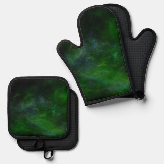 Coloured Cosmos Background Oven Mitt & Pot Holder Set