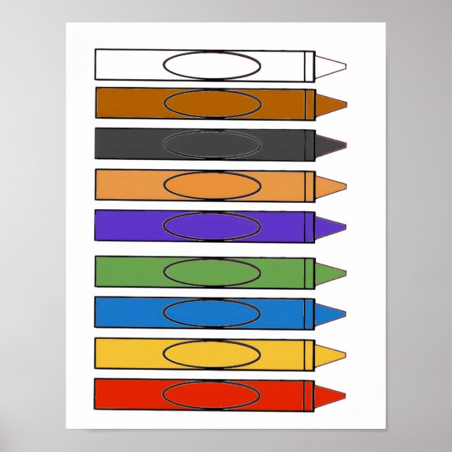 Coloured Crayons Poster (Front)