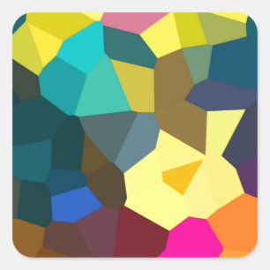 Coloured Crystals Square Sticker