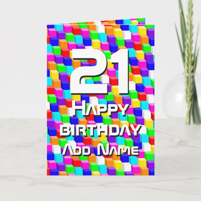 Coloured cubes card (Front)