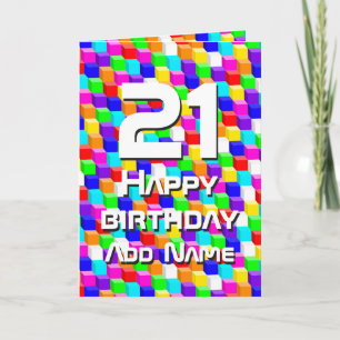 Coloured cubes card