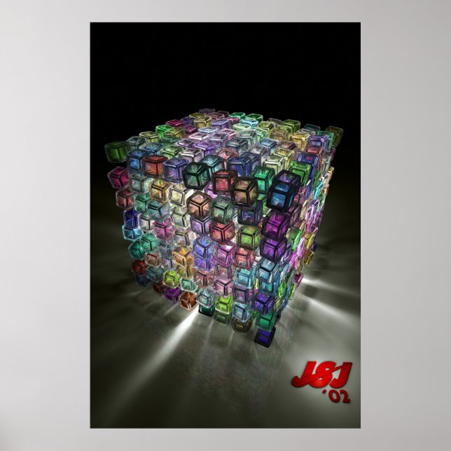 coloured cubes poster (Front)