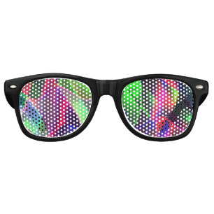 Coloured curved triangles or colourful undulations retro sunglasses