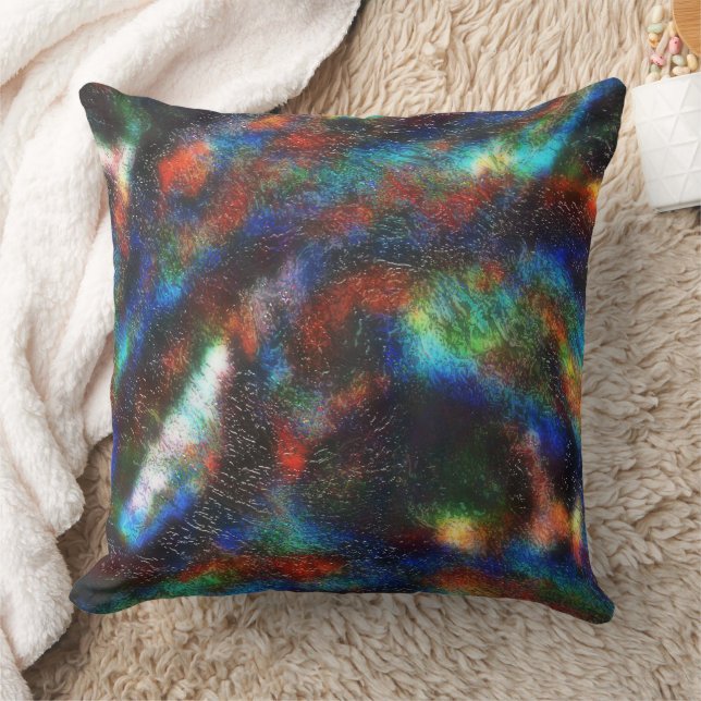 Coloured dark stained texture under raw glass thro cushion (Blanket)