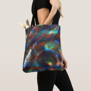 Coloured dark stained texture under raw glass thro tote bag