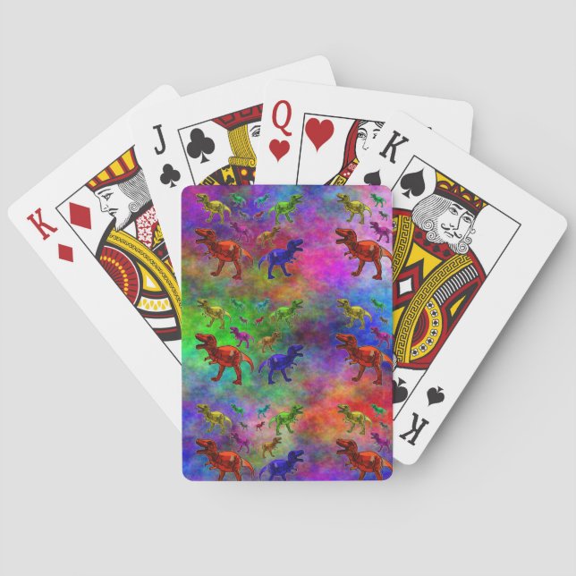 Coloured Dinosaurs  playing Cards (Back)