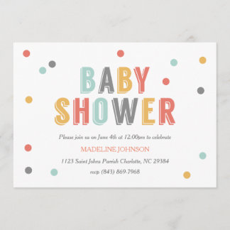 Coloured Dots Baby Shower Invitation