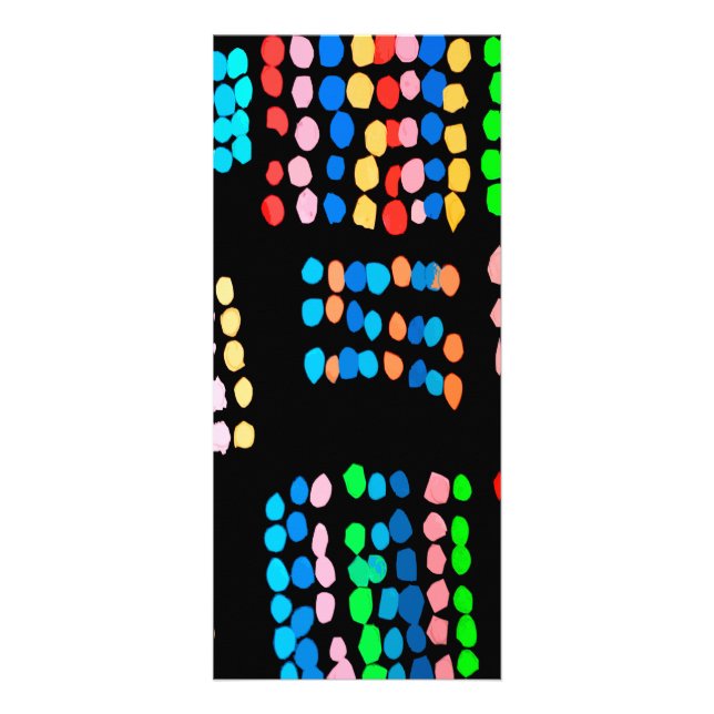 Coloured dots rack card (Front)