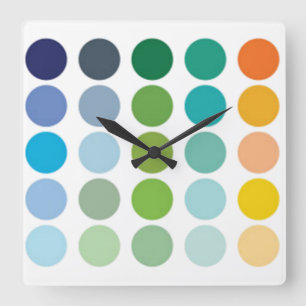 Coloured Dots Wall Clock