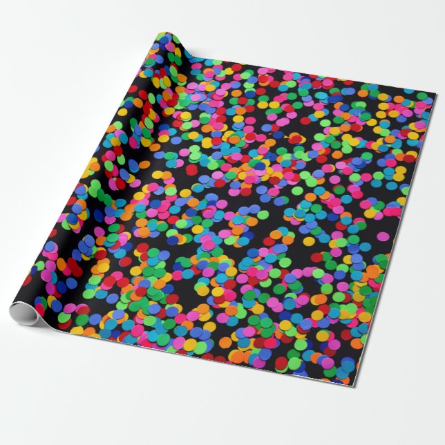 Coloured dots  wrapping paper (Unrolled)