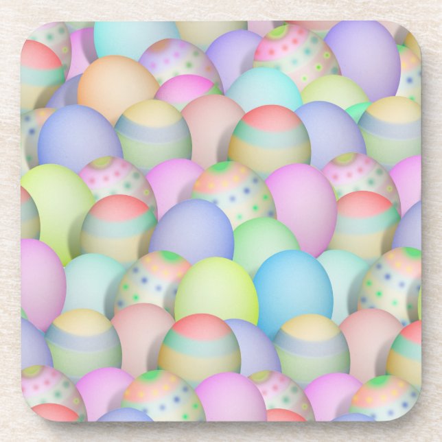 Coloured Easter Eggs Background Coaster (Front)
