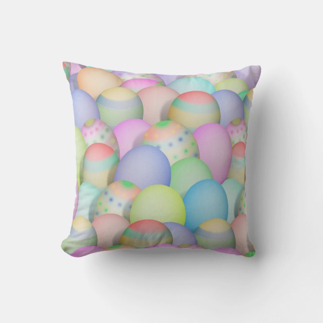Coloured Easter Eggs Background Cushion (Front)