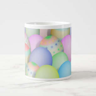 Coloured Easter Eggs Background Large Coffee Mug