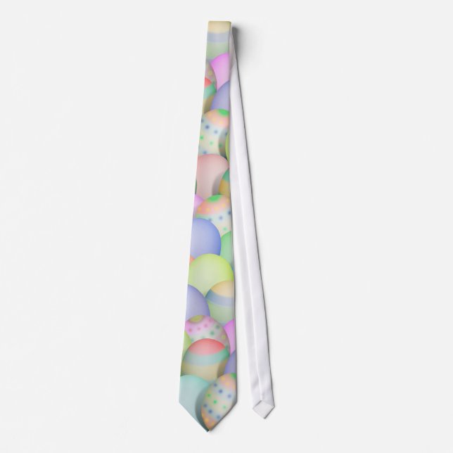 Coloured Easter Eggs Background Tie (Front)