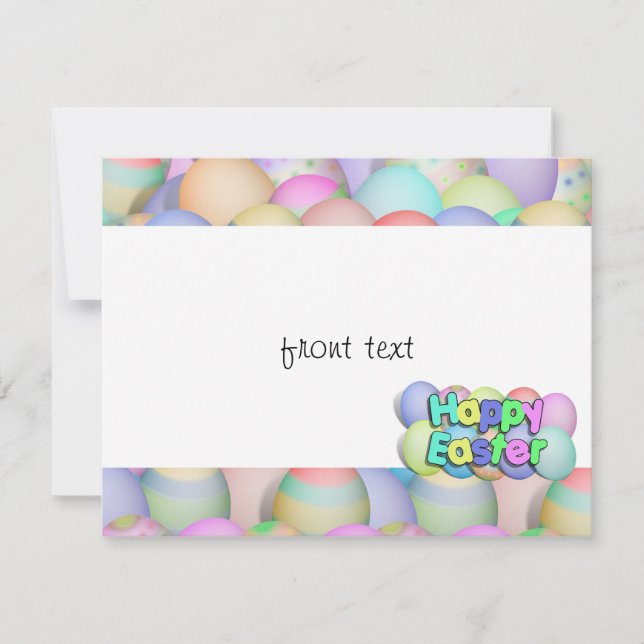 Coloured Easter Eggs - Happy Easter Invitation (Front)